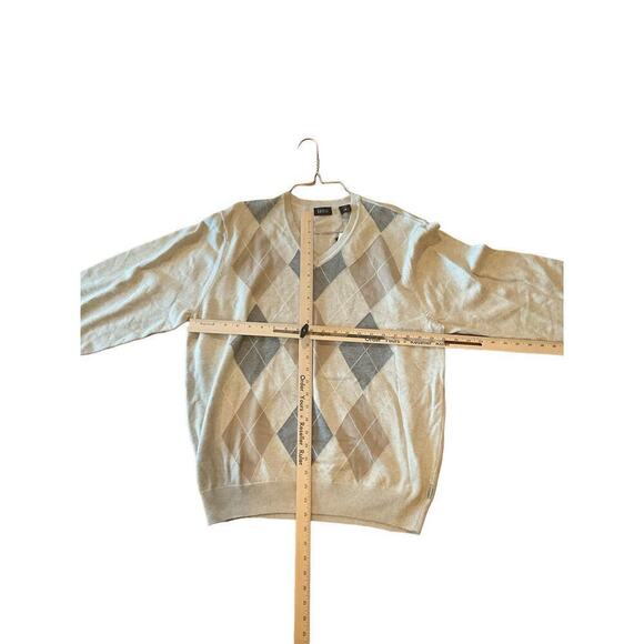 Izod Sweater Men's Large Multicolor Argyle Diamond V-Neck Long Sleeve Pullover - Picture 4 of 4